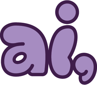 image displaying text; 'AI,'